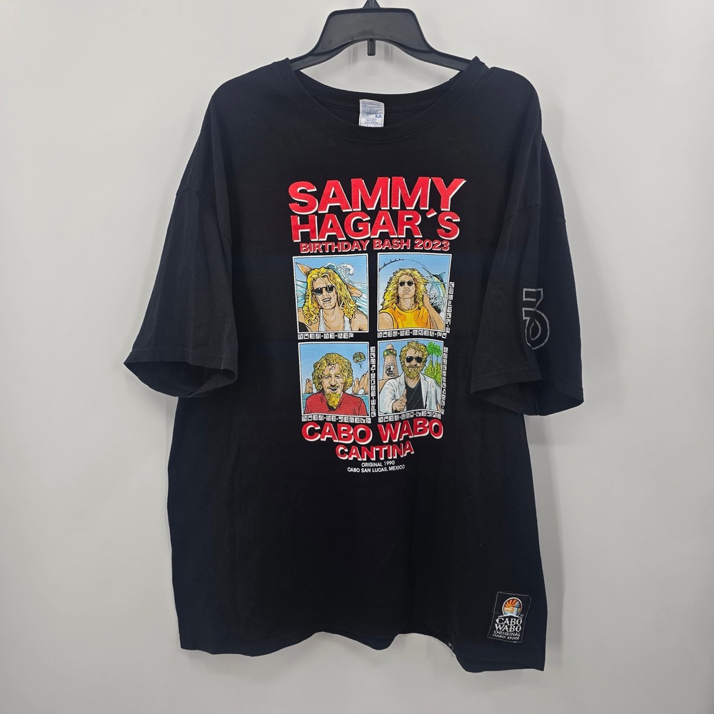 Sammy Hagar Cabo Wabo Birthday Bash 2023 T-Shirt Mens 2XL Black Heavyweight